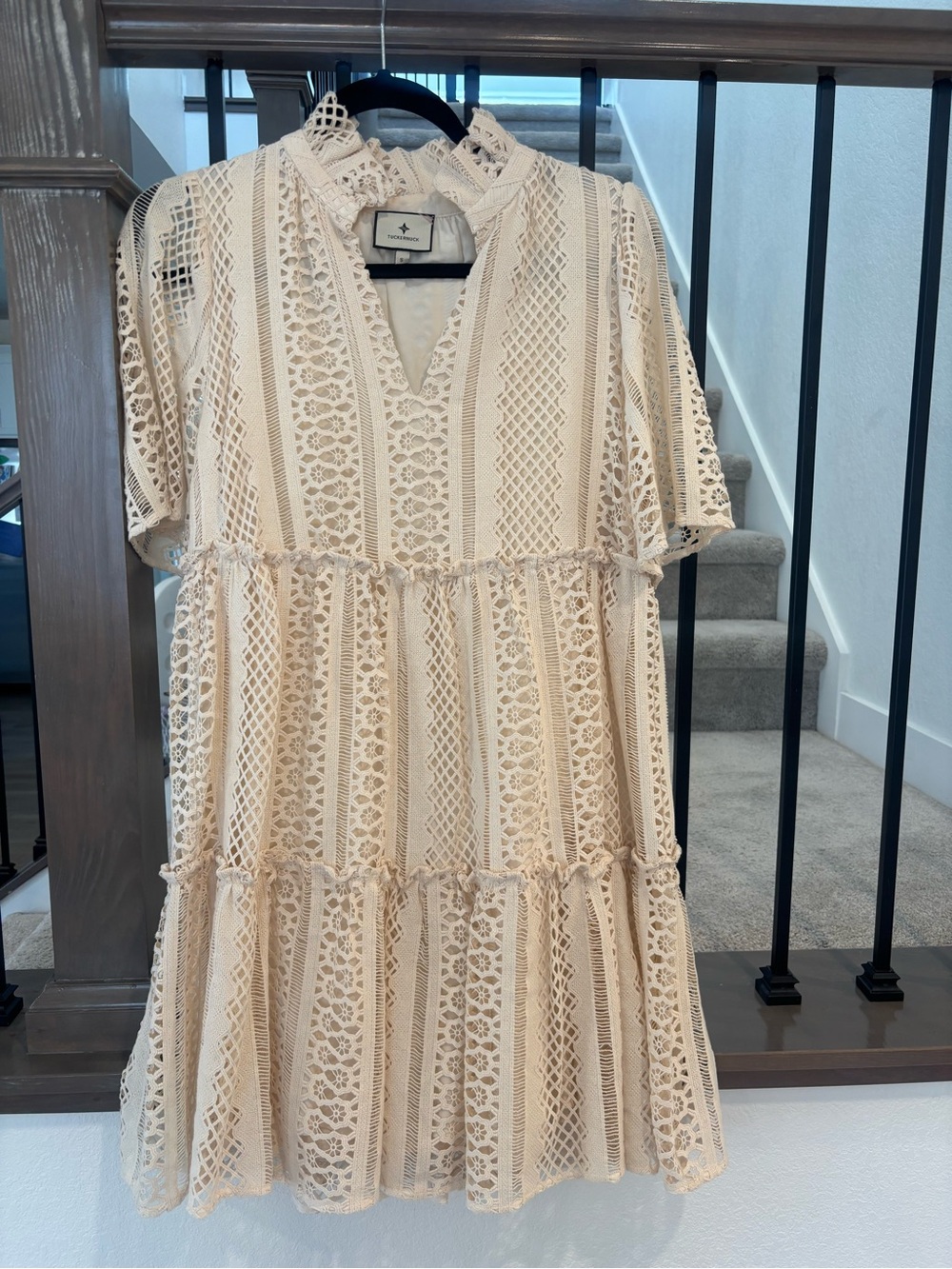 Tuckernuck Crawford Dress in Sand Crochet Lace - Picture 5 of 8